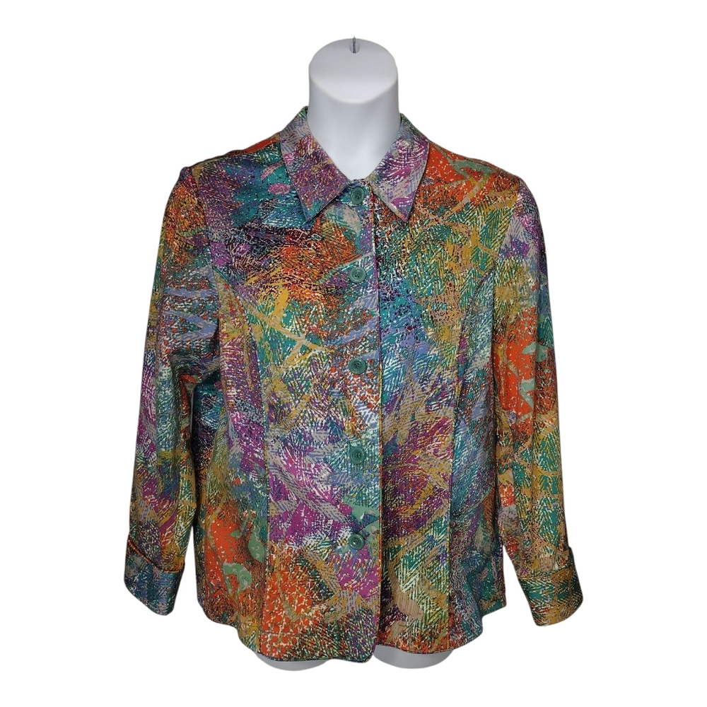 Coldwater Creek Jacket Colorful Abstract Size XLP